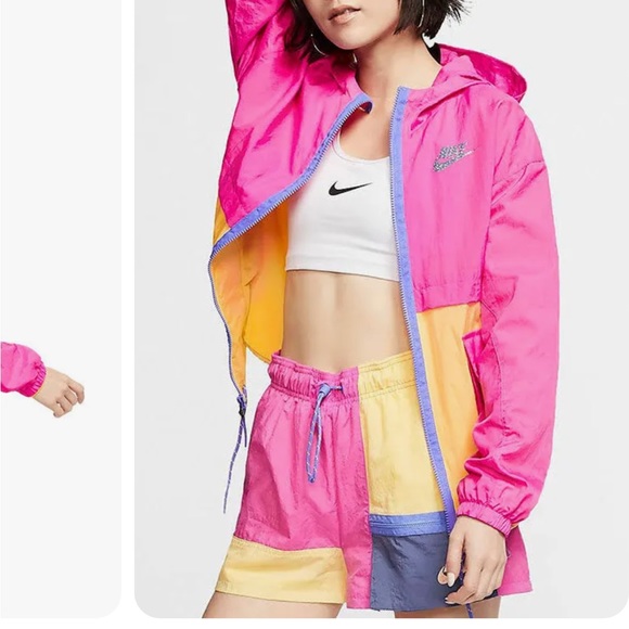 Nike Sportswear Icon Retro Clash Woven Windbreaker Jacket Purple / Yellow - Picture 2 of 14